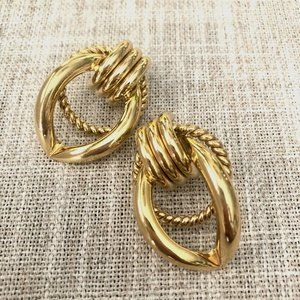 Vintage Gold Knot Rope Post Earrings Estate Sale